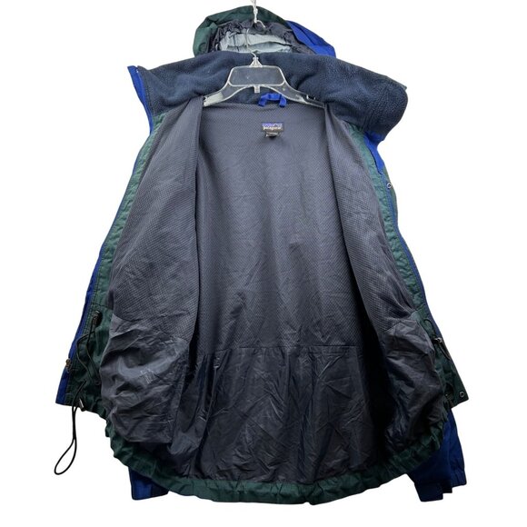 Patagonia Vtg Women’s Blue Ripstop Hooded Jacket Fleece Lined Outdoor Coat Sz SM - Picture 9 of 12